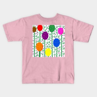 Colorful Random Floral Pattern Kids T-Shirt